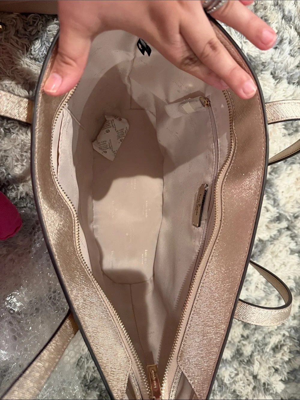kate spade Rose Gold Glitter Tote